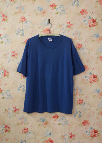 Vintage 1980's Blank Blue Russel T-Shirt