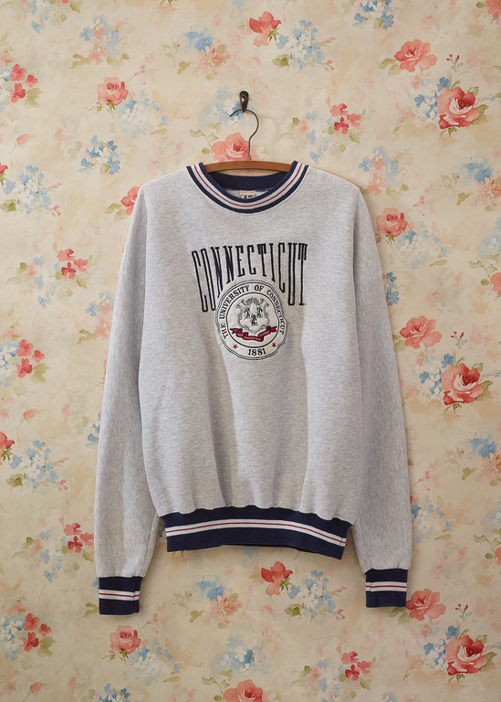 Vintage 1980's University Of Conneticut Crewneck Sweater