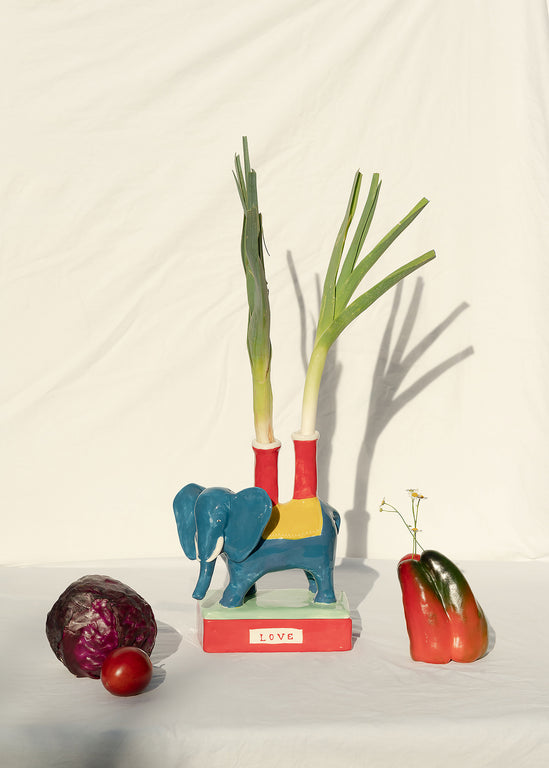 Laetitia Rouget - Nuno Blue Elephant Candle Holder