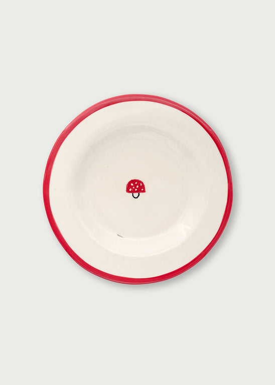 Laetitia Rouget - Red Mushroom Dessert Plate