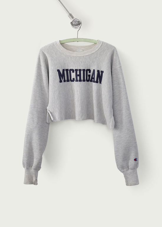 1990s Vintage Michigan Cropped Sweater