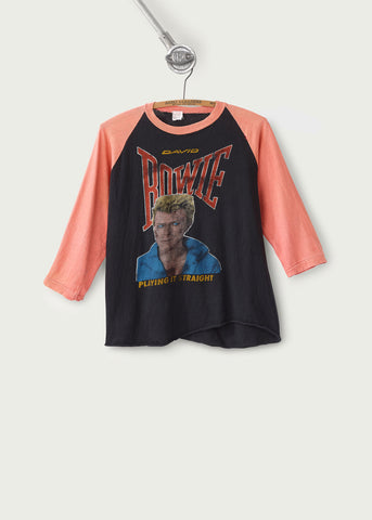 Vintage 1983 David Bowie Playing Straight Baseball T