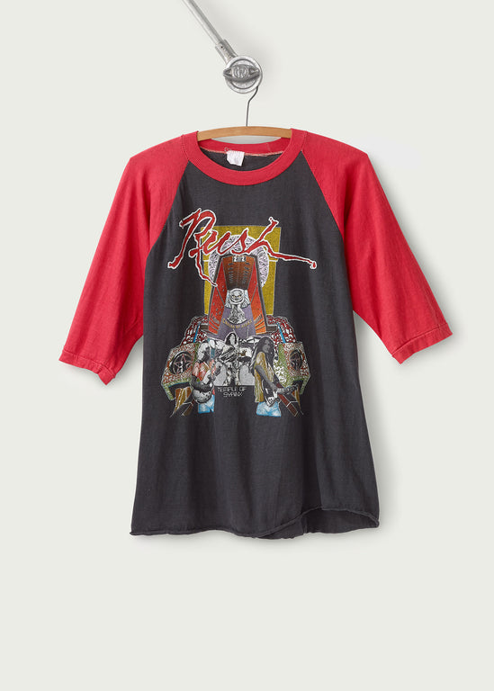 Vintage 1980s Rush Temple Baseball T