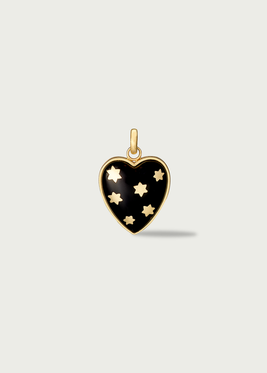14K Gold & Black Onyx Anna Heart Charm