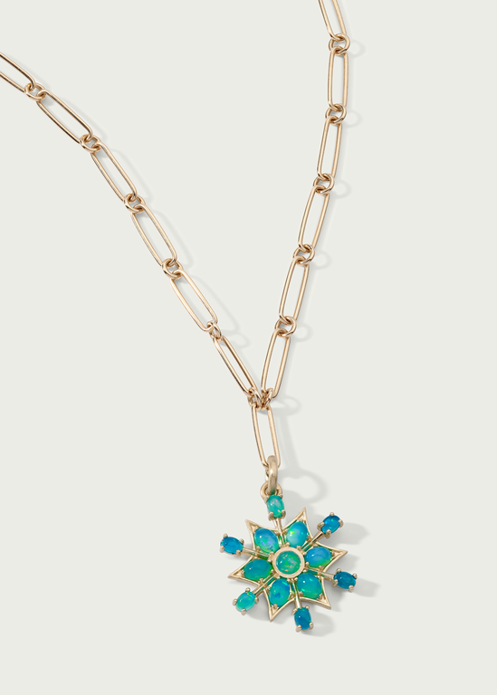 14K Gold & Blue Opal Sadie Charm