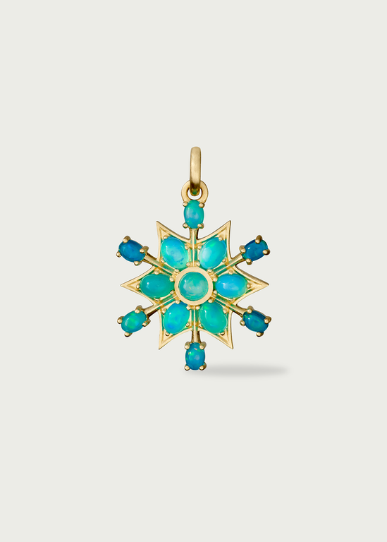 14K Gold & Blue Opal Sadie Charm