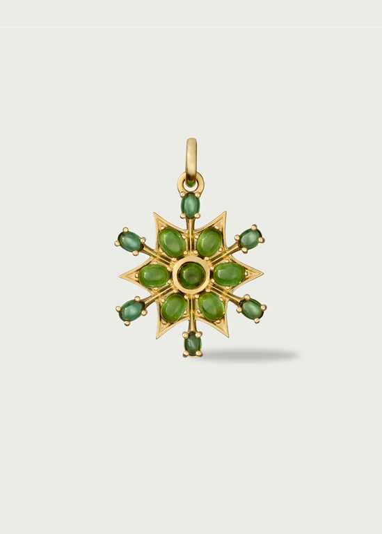 14K Gold & Green Tourmaline Sadie Charm