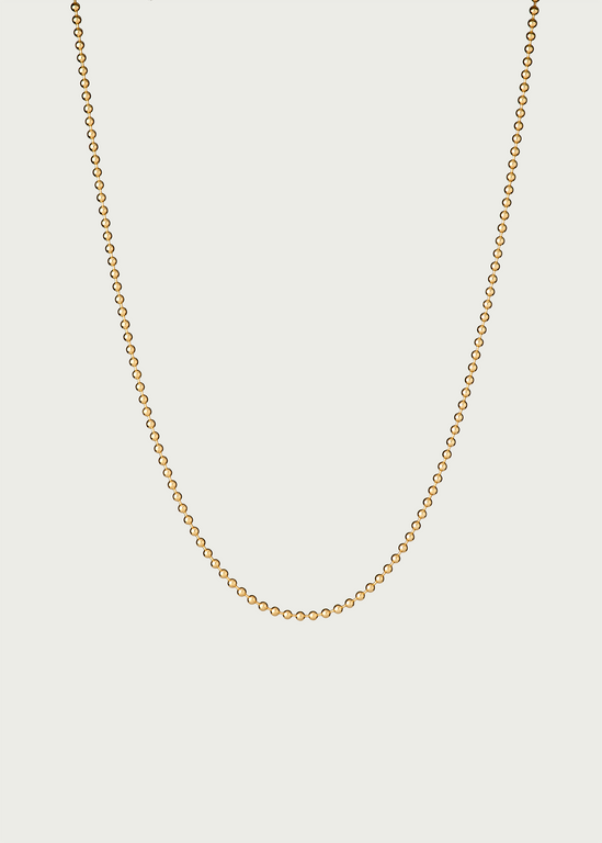 14K Gold 18" 2.5mm Beaded Ball Stanley Chain