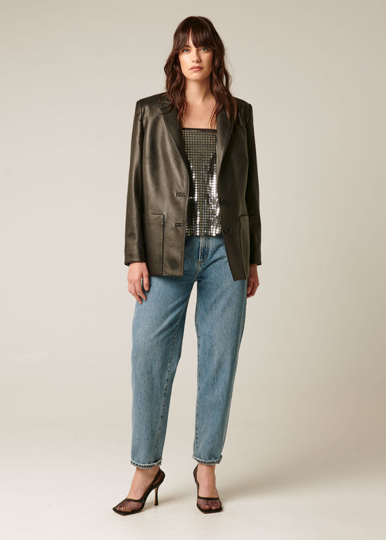 Leanette Leather Blazer