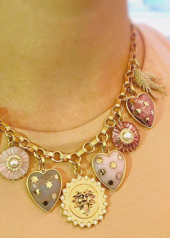 14K Gold & Chalcedony Anna Heart Charm